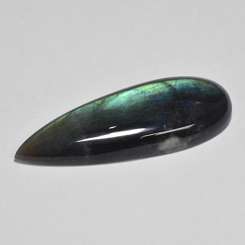 Spectrolite multicolore naturelle en forme de poire, 16,58 ct, opaque