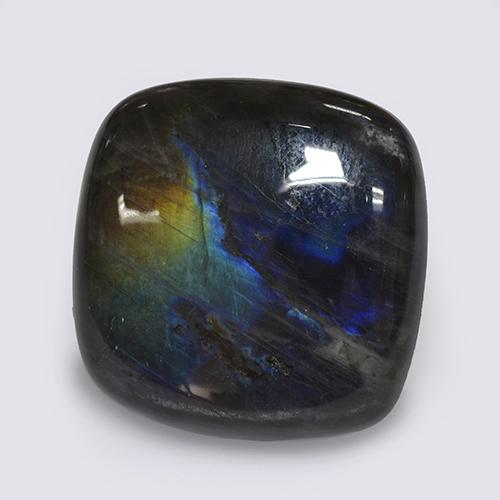 Spectrolite multicolore naturelle coupe coussin, 19,29 ct, opaque