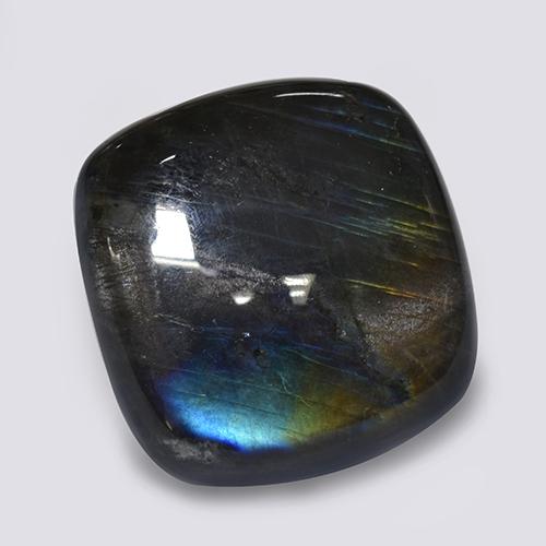 Spectrolite multicolore naturelle coupe coussin, 19,29 ct, opaque