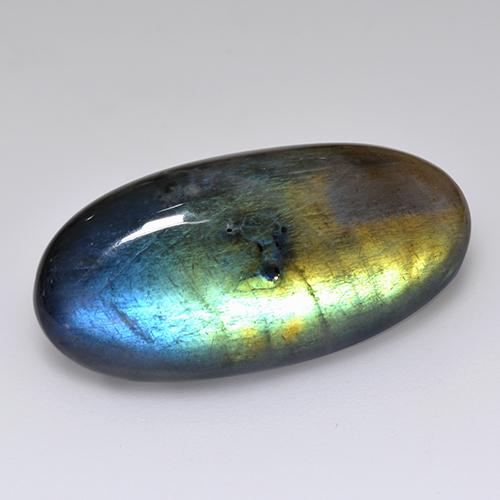 Spectrolite multicolore naturelle coupe ovale, 14,58 ct, opaque