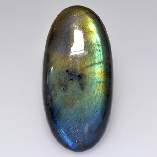 Spectrolite multicolore naturelle coupe ovale, 14,58 ct, opaque