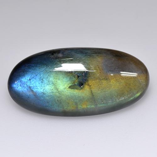 Spectrolite multicolore naturelle coupe ovale, 14,58 ct, opaque