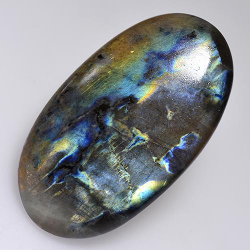 Spectrolite Multicolore naturelle Coupe ovale, 26.79 ct, Translucide