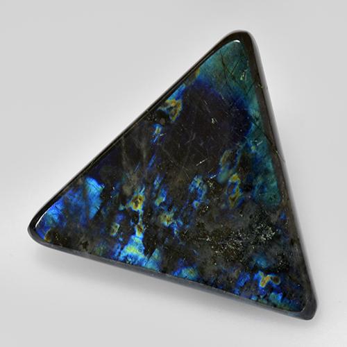 Spectrolite multicolore naturelle trillion, 11,70 ct, opaque