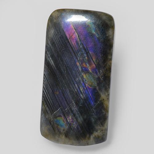 Spectrolite multicolore naturelle coupe coussin, 7,54 ct, opaque
