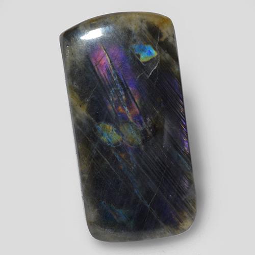 Spectrolite multicolore naturelle coupe coussin, 7,54 ct, opaque