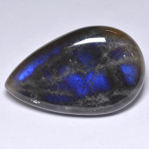 Spectrolite Multicolore naturelle En forme de poire, 12.34 ct, Opaque