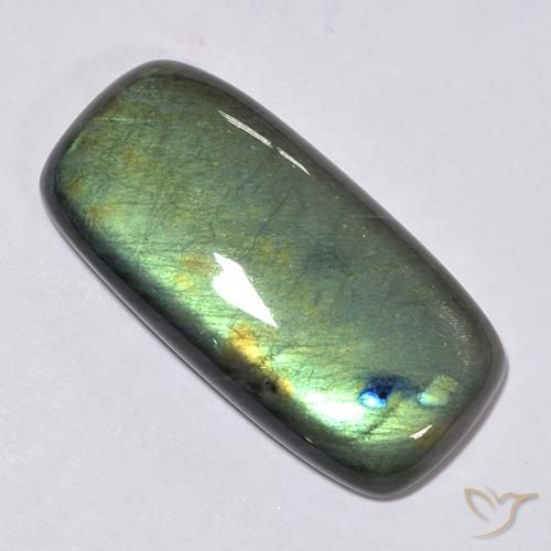 Spectrolite Multicolore naturelle Coussin, 37.60 ct, Opaque