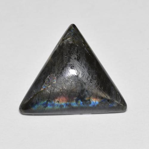 Spectrolite Multicolore naturelle Trillion, 4.11 ct, Opaque