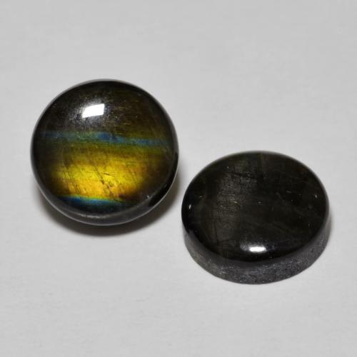 Achetez naturel 3,66ct multicolore spectrolite gems, coupe roude, en provenance finlande chez gemselect. en stock, livraison internationale!