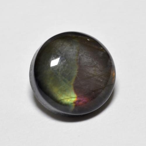 Spectrolite multicolore naturelle coupe roude, 1,83 ct, opaque
