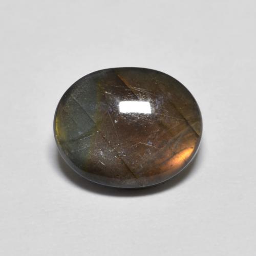 Spectrolite multicolore naturelle coupe ovale, 2,20 ct, opaque