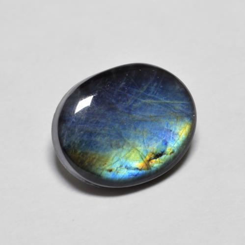Spectrolite multicolore naturelle coupe ovale, 2,18 ct, opaque