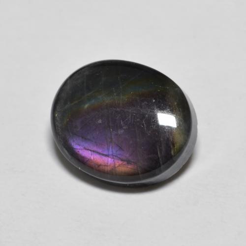 Spectrolite multicolore naturelle coupe ovale, 2,36 ct, opaque