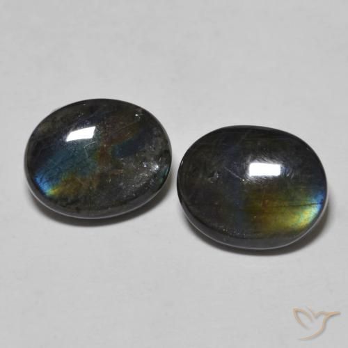 4.18ctw Naturel Multicolore Spectrolite, ovale, Opaque