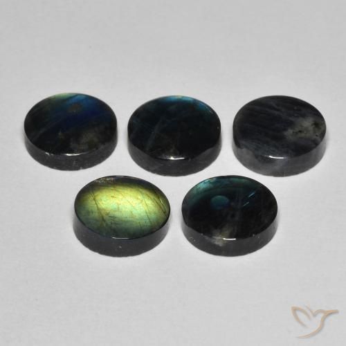 Spectrolite multicolore naturelle coupe roude, 1,55 ct, opaque