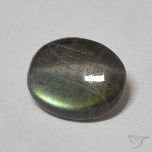 Spectrolite Multicolore naturelle ovale, 1.37 ct, Opaque