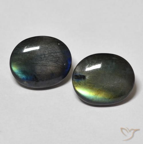 4.09ctw Naturel Multicolore Spectrolite, ovale, Opaque