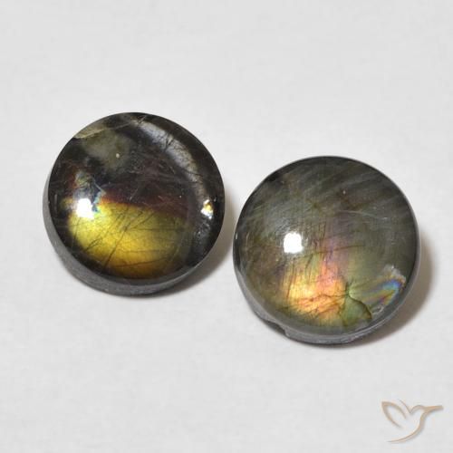 3.41ctw Naturel Multicolore Spectrolite, Tour, Opaque