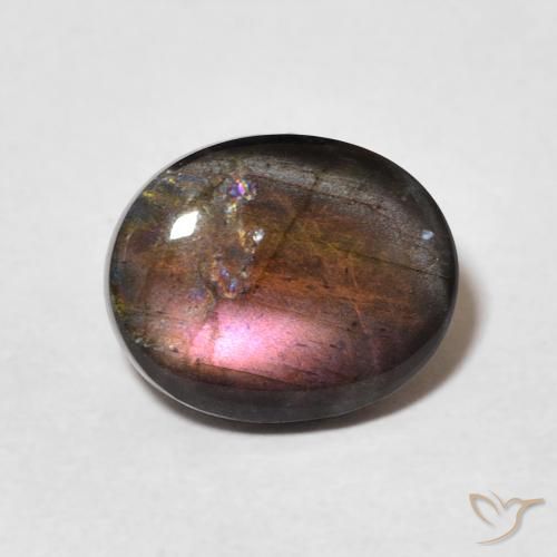 Spectrolite Multicolore naturelle ovale, 2.07 ct, Opaque