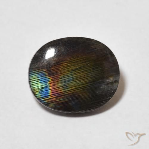 Spectrolite Multicolore naturelle ovale, 2.00 ct, Opaque