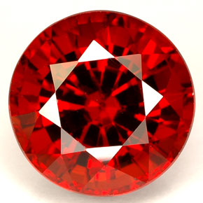 Grenat spessartite rouge naturelle coupe roude, 6,59 ct, VVS-VS