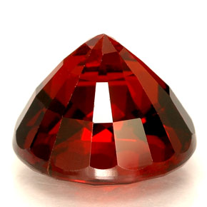 Grenat spessartite rouge naturelle coupe roude, 6,59 ct, VVS-VS