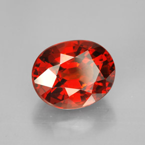 Grenat spessartite orange naturelle coupe ovale, 6,74 ct, VVS-VS