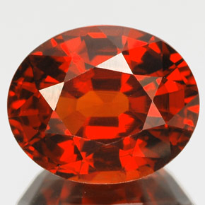 Grenat spessartite orange naturelle coupe ovale, 6,01 ct, IF