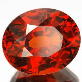Grenat spessartite orange naturelle coupe ovale, 6,01 ct, IF