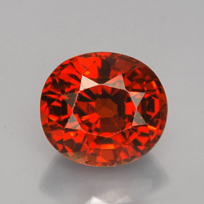 Grenat Spessartite Orange rougeâtre naturelle Coupe ovale, 5.00 ct, VVS-VS