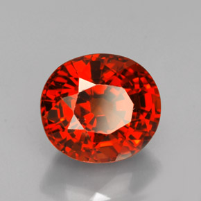 Grenat Spessartite Orange rougeâtre naturelle Coupe ovale, 5.00 ct, VVS-VS