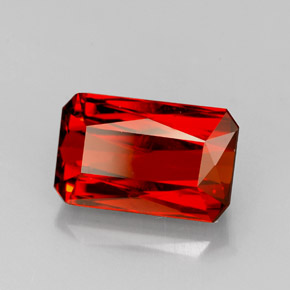 Grenat spessartite orange naturelle taille émeraude, 3,79 ct, VS-SI