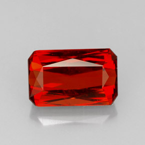 Grenat spessartite orange naturelle taille émeraude, 3,79 ct, VS-SI
