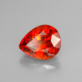 Grenat spessartite orange naturelle en forme de poire, 1,91 ct, VS