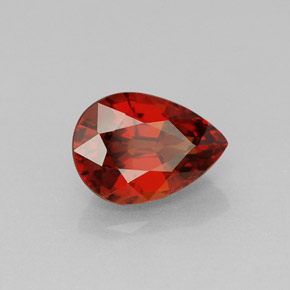 Grenat spessartite orange naturelle en forme de poire, 1,98 ct, VVS-VS