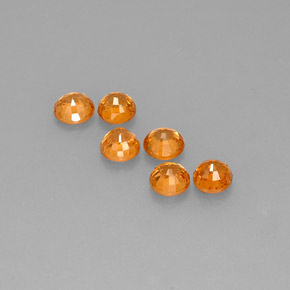 Achetez naturel 3,70ct orange grenat spessartite gems, coupe roude, en provenance namibie chez gemselect. en stock, livraison internationale!