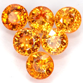 Achetez naturel ct orange grenat spessartite gems, coupe roude, en provenance mozambique chez gemselect. en stock, livraison internationale!