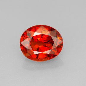 Grenat spessartite orange naturelle coupe ovale, 2,89 ct, VS