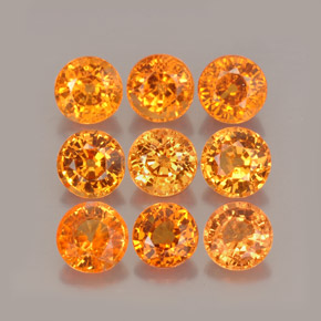 Achetez naturel ct orange grenat spessartite gems, coupe roude, en provenance mozambique chez gemselect. en stock, livraison internationale!