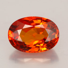 Grenat Spessartite Mandarine Orange naturelle Coupe ovale, 3.51 ct, VS