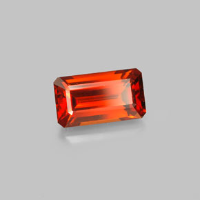 Grenat spessartite orange naturelle taille émeraude, 2,19 ct, VVS-VS
