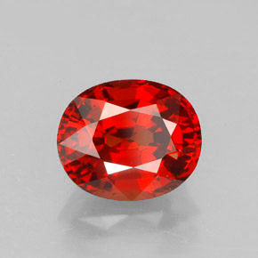 Grenat spessartite rouge naturelle coupe ovale, 2,13 ct, IF