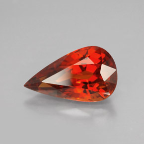 Grenat Spessartite Rouge orange naturelle En forme de poire, 4.03 ct, VS-SI