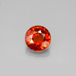 Grenat Spessartite Mandarine Orange naturelle Coupe roude, 0.91 ct, VS