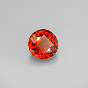 Grenat Spessartite Mandarine Orange naturelle Coupe roude, 0.91 ct, VS