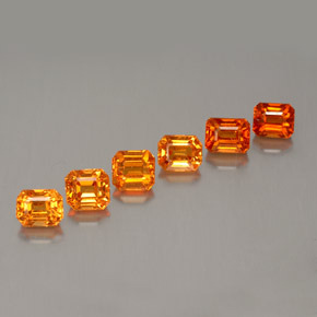 Achetez naturel 3,42ct orange grenat spessartite gems, taille émeraude, en provenance mozambique chez gemselect. en stock, livraison internationale!