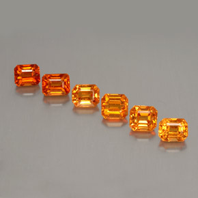 Achetez naturel 3,42ct orange grenat spessartite gems, taille émeraude, en provenance mozambique chez gemselect. en stock, livraison internationale!