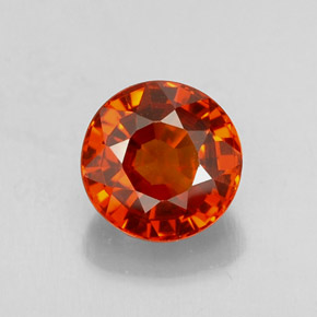 Grenat spessartite orange naturelle coupe roude, 0,99 ct, VS