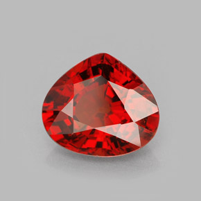 Grenat spessartite orange naturelle en forme de poire, 2,79 ct, VVS-VS
